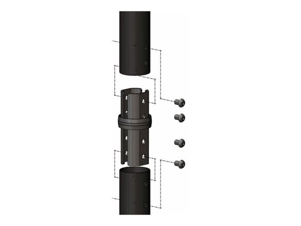 Multibrackets M Pro - Monteringskomponent (intern stangkobler) - stål - svart - stangmontering (en pakke 2)