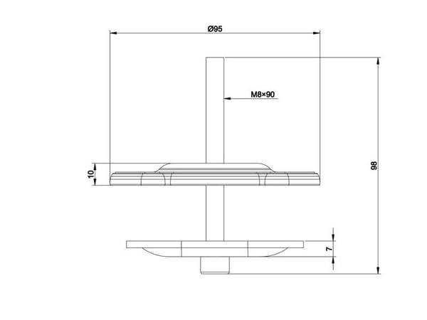 Multibrackets M VESA Deskmount Officeline - Monteringskomponent (maljefot) - for LCD-skjerm - svart - skjermstørrelse: 15"-32" - skrivebord
