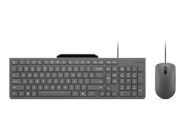 Lenovo 310 - Tastatur- og mussett - med telefonholder - USB - QWERTY - amerikansk engelsk - lunagrå - fargeboks