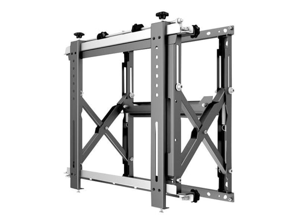 Multibrackets M Public Video Wall Mount Push Max 90kg - Monteringssett (veggmontering, saksearm, 8 låseknaster) - for flatpanel - jern - svart - sk...