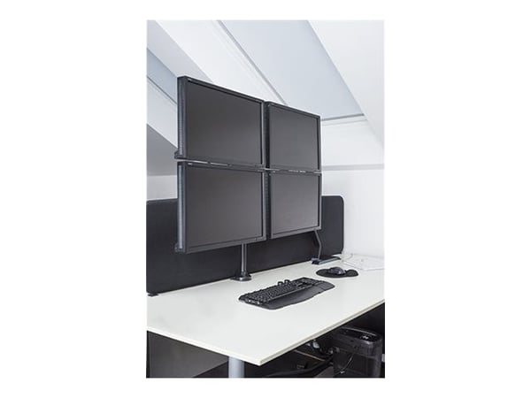 Multibrackets M VESA Gas Lift Arm Quad - Monteringssett (skrivebordsklemmemontering, 4 leddarmer) - for 4 LCD-skjermer - aluminium - svart - skjerm...