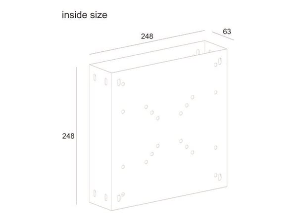 Multibrackets 7228, Rack shelf, Svart, Metall, 250 mm, 65 mm, 250 mm