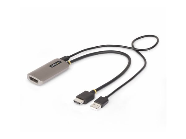Startech HDMI to DisplayPort Adapter, 8K 60Hz, Active Video Converter - Adapterkabel - HDMI hann til DisplayPort hunn - 30 cm - romgrå - aktiv, 8K ...