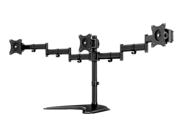 Multibrackets M Deskstand Basic Triple - Monteringssett (skrivebordsmontering) - for 3 LCD-skjermer - stål, høyverdig aluminium - svart - skjermstø...