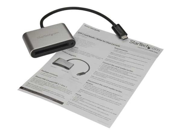 Startech CFast Card Reader - USB C - Memory Card Reader - Card to USB-C - Portable CFast 2.0 Reader / Writer (CFASTRWU3C) - Kortleser (CF II) - USB...