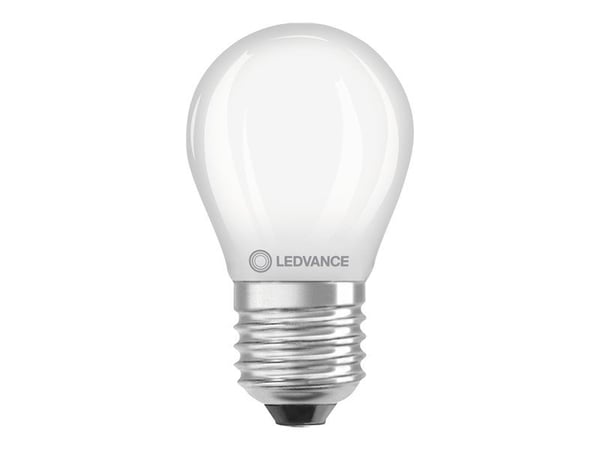 LEDVANCE Classic - LED-filamentlyspære - form: P40 - mattslipt finish - E27 - 4.8 W (ekvivalent 40 W) - klasse F - varmt hvitt lys - 2700 K