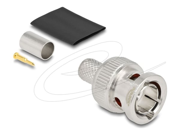 Delock BNC plugg for krymping av RG6 med passende krympeslange