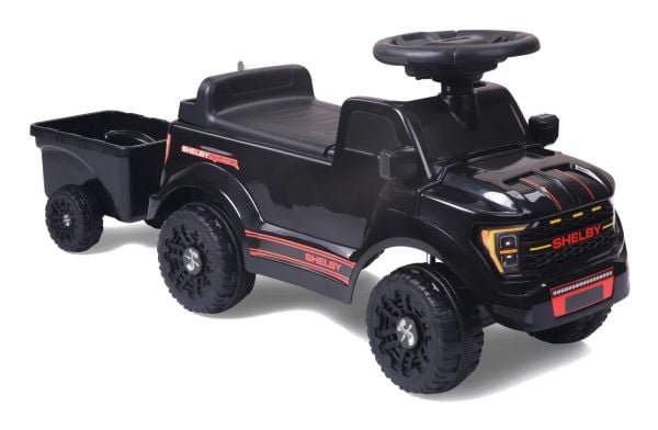 Jamara ride-on bil Shelby Ford F-150 Raptor med tilhenger svart.