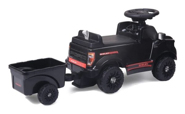 Jamara ride-on bil Shelby Ford F-150 Raptor med tilhenger svart.