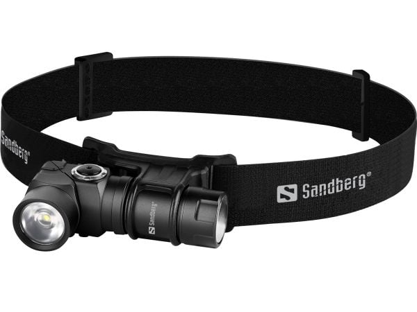 Sandberg 421-35, Taskulamppu otsanauhalla, musta, Alumiini, IP44, LED, 25 lm