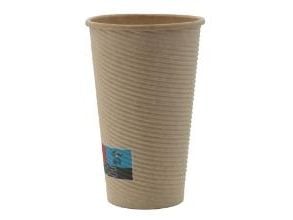 Kaffebæger Pap Ø90xH135mm 40cl 16oz Rippled Light Brun,20 ps x 50 stk/krt