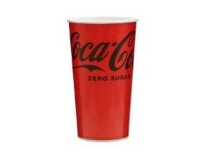 Papirbeger 80 cl Coca Cola Ø105x180 mm Kald drikkbeger, 20 ps x 25 stk x 1 stk/krt