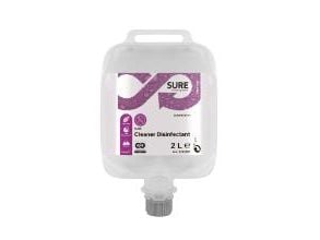 Rengjøring/desinfeksjon Sure Cleaner Desinfectant 2 l uten farge/parfyme gul, 3 stk/krt