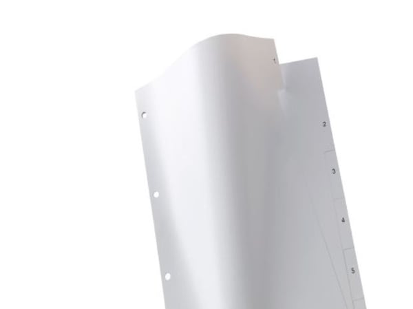 Rexel Hetzel - Inndeler - 6 deler - fortrykt: 1-6 - for A4 (210 x 297 mm) - grå (en pakke 6)