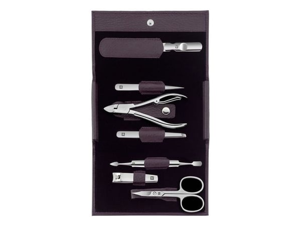 Zwilling Zwilling CLASSIC INOX Neat's leather case, purple, 7pc Zwilling Zwilling CLASSIC INOX Neat's leather case, purple, 7pc