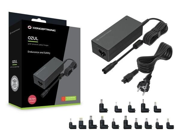 Conceptronic OZUL08B15, Laptop, Innendørs, 100 - 240 V, 50 - 60 Hz, 90 W, 15 - 20 V