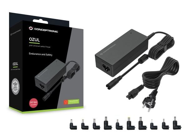 Conceptronic OZUL08B10, Laptop, Innendørs, 100 - 240 V, 50 - 60 Hz, 90 W, 15 - 20 V