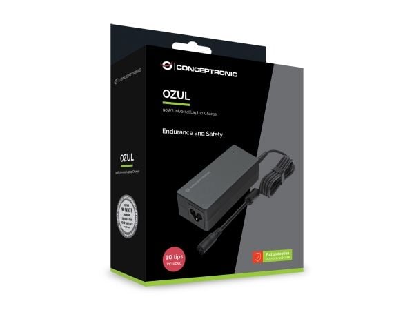 Conceptronic OZUL08B10, Laptop, Innendørs, 100 - 240 V, 50 - 60 Hz, 90 W, 15 - 20 V