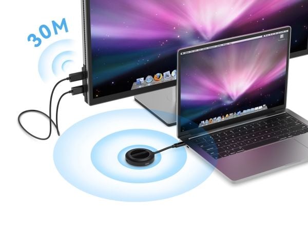 Conceptronic ATHERIC01B, Dongel, HDMI/USB, USB Type-C, 1920 x 1080 piksler, Svart, 30 m