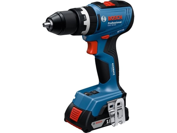 Bosch GSB 18V-65 Professional, Slagtrekker, Pistolhåndtak, Hurtigutløsende chuck, Blå, Tyskland, 27000 RPM