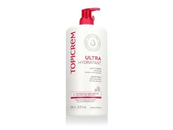 Topicrem UH Leche Ultra Hidratante Corporal, Maito, Unisex, Suojaava, Kosteuttava, Hoitava, Kuiva iho, 1000 ml, Kaikenikäisille