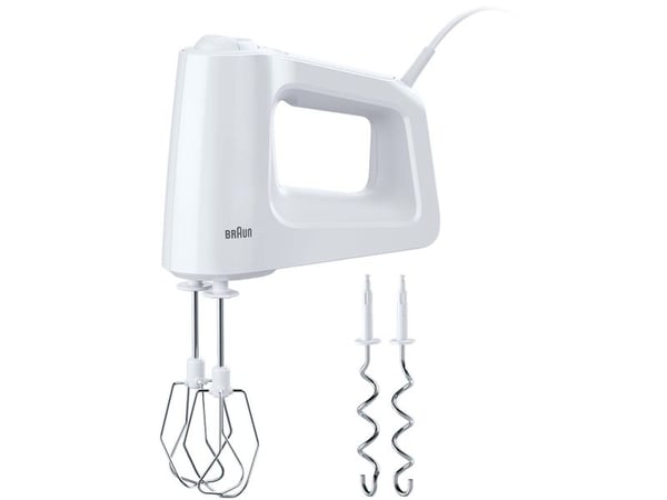 Braun MultiMix HM 3000 WH, Håndmikser, Hvit, Rustfritt stål, 450 W