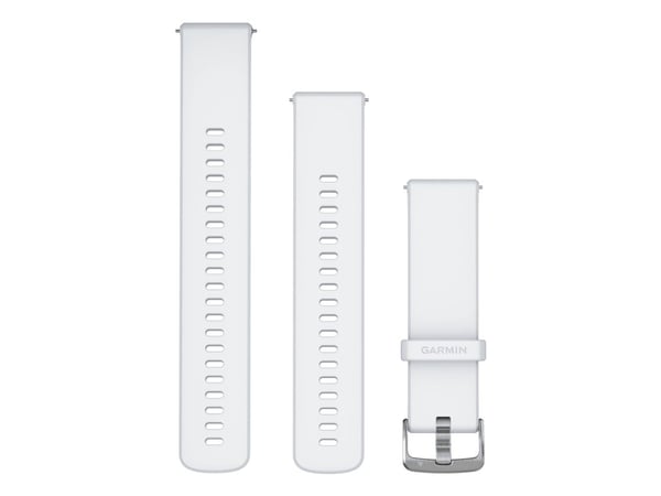 Garmin - Bånd for smart armbåndsur - 22 mm, hurtigfrigjøring - hvit stein, sølv - for Forerunner 255, 255 Music, 265; Legacy Hero First Avenger; Ve...