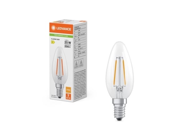Osram LED Classic B, 1,8 W, 25 W, E14, 250 lm, 15000 h, varmhvit
