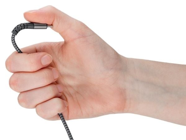 Goobay 2in1 USB tekstilkabel plass grå/sølv 3 m - ekstra robust USB-C ladekabel med (70279)
