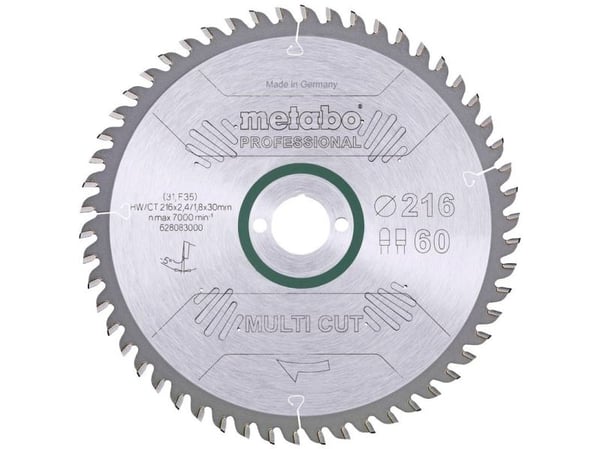 Metabo Professional Multi Cut - Sirkelformet sagblad - 216 mm - 60 tenner - for Metabo KGS 216 M, KGSV 72 XACT SYM, KS 216 M