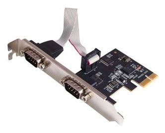 Longshine LCS-6321M, PCIe, Serial, Hankoppling, Svart, Silver, Passiv, FCC, Ce