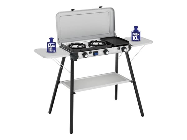 Camping Kitchen 2 Multi Cook Plus(harmaa, 2 keittolevyä 2x 1,8 kW + grillilevy 0,9 kW, malli 2025)