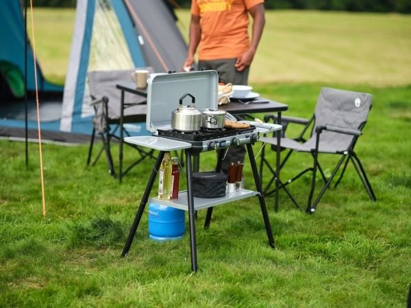 Camping Kitchen 2 Multi Cook Plus(harmaa, 2 keittolevyä 2x 1,8 kW + grillilevy 0,9 kW, malli 2025)