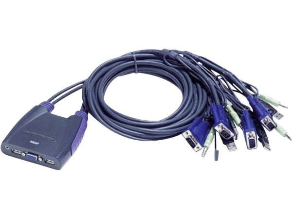 ATEN Petite CS64US - KVM / lyd / USB-svitsj - 4 x KVM/lyd/USB - 1 lokalbruker - stasjonær