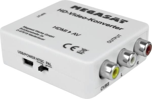 Megasat 900195, Aktiv videokonverterer, Hvit, 1920 x 1080 piksler, 640 x 480,800 x 600,1024 x 768,1280 x 1024,1280 x 720,1600 x 1200,1920 x 1080, 4...