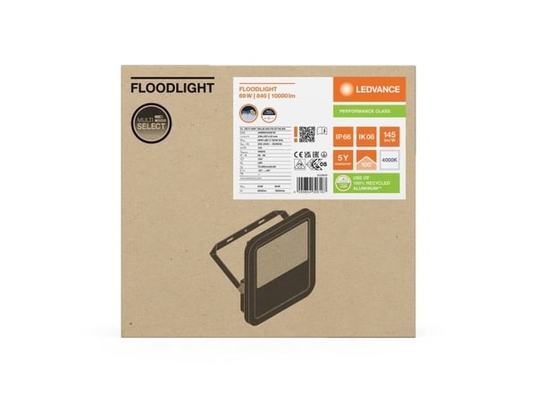 LED FLOOD projektori PFM 100 P 69W/53W 10000lm/8000lm 4000K 840 PS SY100 musta 5 VUODEN TAKUU 4099854306167