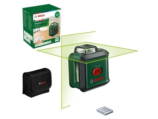 Bosch UniversalLevel 360, 24 m, 0,4 mm/m, 4°, 4 s, Horisontell / Vertikal, Grön