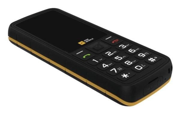 AGM M9F 4G Floating, Perusmalli, Kaksois-SIM, 6,1 cm (2.4"), 2 MP, 1000 mAh, musta, Oranssi