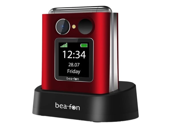 Beafon FOLD 10, Simpukka, Yksittäinen SIM, 5,59 cm (2.2"), Bluetooth, 1000 mAh, Punainen