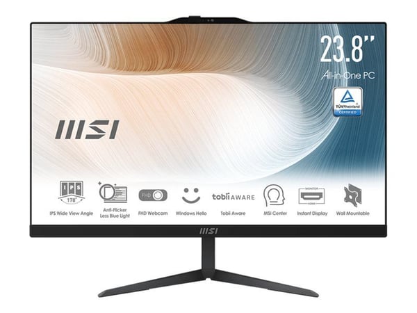MSI Modern AM242 12M 1629XDE - Allt-i-ett Core i3 1215U / upp till 4.4 GHz - RAM 8 GB - SSD 256 GB - NVMe - UHD Graphics - IEEE 802.11ax (Wi-Fi 6E)...