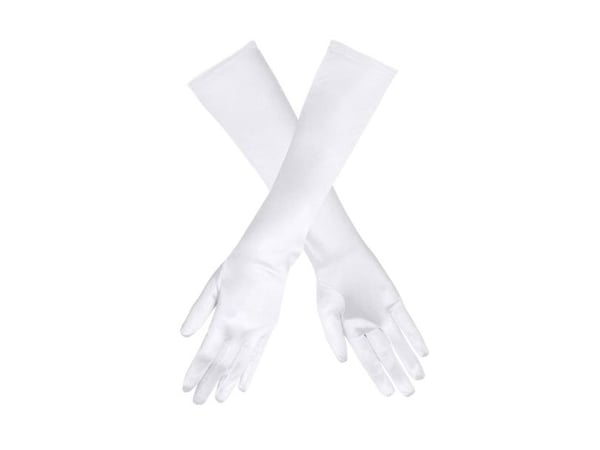 Långa vita handskar