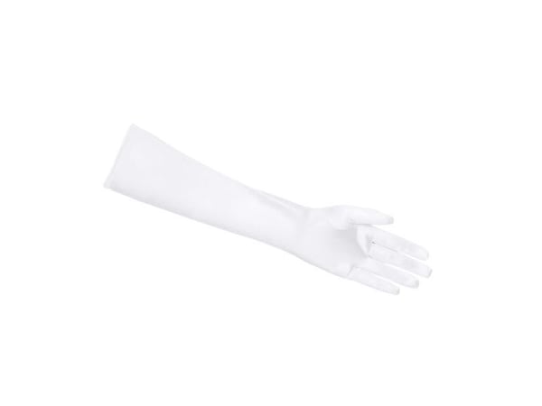 Långa vita handskar