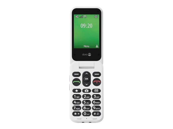 Doro Leva E22, Simpukka, Yksittäinen SIM, 7,11 cm (2.8"), 0,3 MP, 1150 mAh, musta, Valkoinen