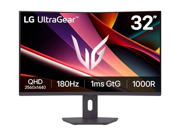 LG UltraGear 32G600A-B - LED-skjerm - gaming - kurvet - 32" - 2560 x 1440 QHD @ 180 Hz - VA - 300 cd/m² - 3000:1 - HDR10 - 1 ms - 2xHDMI, DisplayPort