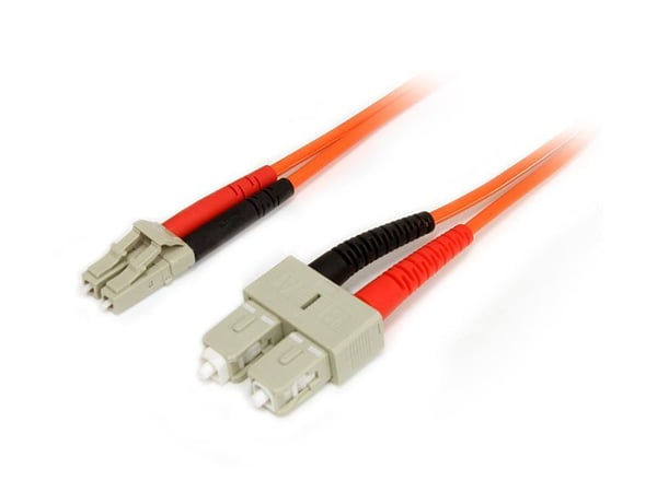 Startech 2m Fiber Optic Cable - Multimode Duplex 50/125 - LSZH - LC/SC - OM2 - LC to SC Fiber Patch Cable - Nettverkskabel - LC multimodus (hann) t...