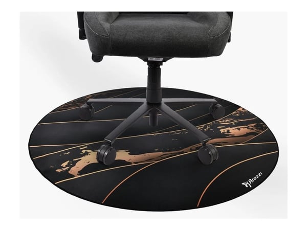 Arozzi Zona - Stolmatte for kontor - rund - 121 cm - svart gull