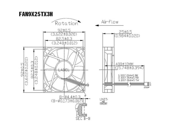 StarTech.com 90x25 mm høy luftstrøm med dobbel kulelager datamaskinveske vifte m/ TX3 (FAN9X25TX3H) - Ventilasjonspakke for system - 92 mm