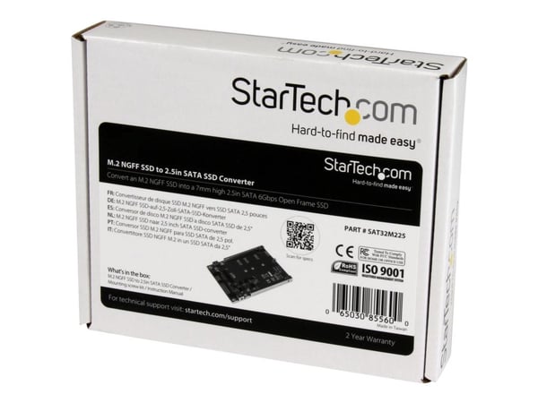 StarTech.com SAT32M225, SATA, M.2, Vihreä, CE, FCC, 6 Gbit/s, -40 - 85 °C