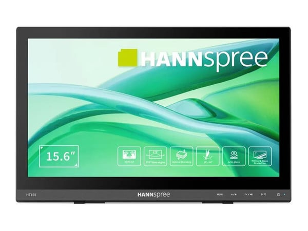 Hannspree HT165HPB - LED-skjerm - 15.6" - berøringsskjerm - 1920 x 1080 Full HD (1080p) @ 60 Hz - IPS - 250 cd/m² - 800:1 - 15 ms - HDMI, VGA - høy...