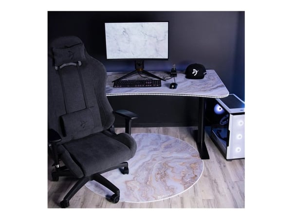 Arozzi Zona - Stolmatta för kontor - rund - 121 cm - vit marmor